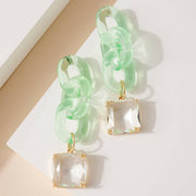 Acetate Chain Link Dangling Earrings.